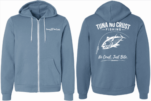 "No Crust, Just Bite" Full-Zip Hoodie — Blue Steel