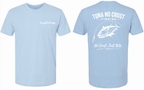 "No Crust, Just Bite" Fishing Tee — Heather Columbia